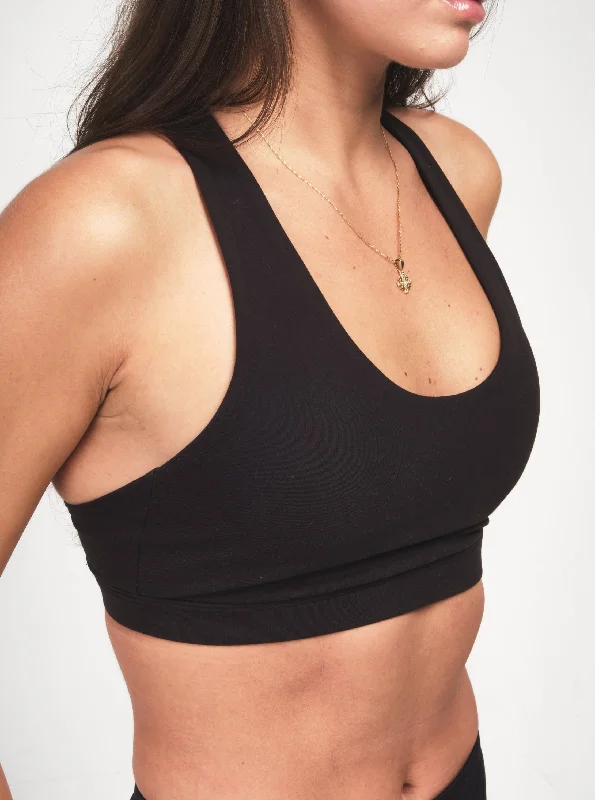 Cozy Lifestyle Contrast Bra - Onyx