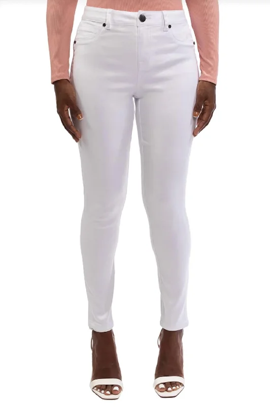 Comfortable Chic Butter High Rise Ankle Skinny Jeans In White