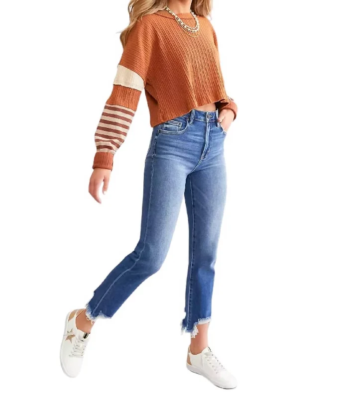 Stylish Fit Harley High Rise Slim Mom In Medium Dark