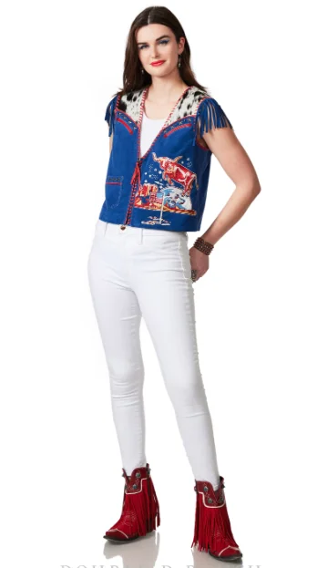 Soft Tops Double D Ranchwear Cow Jumped Over the Moon Vest