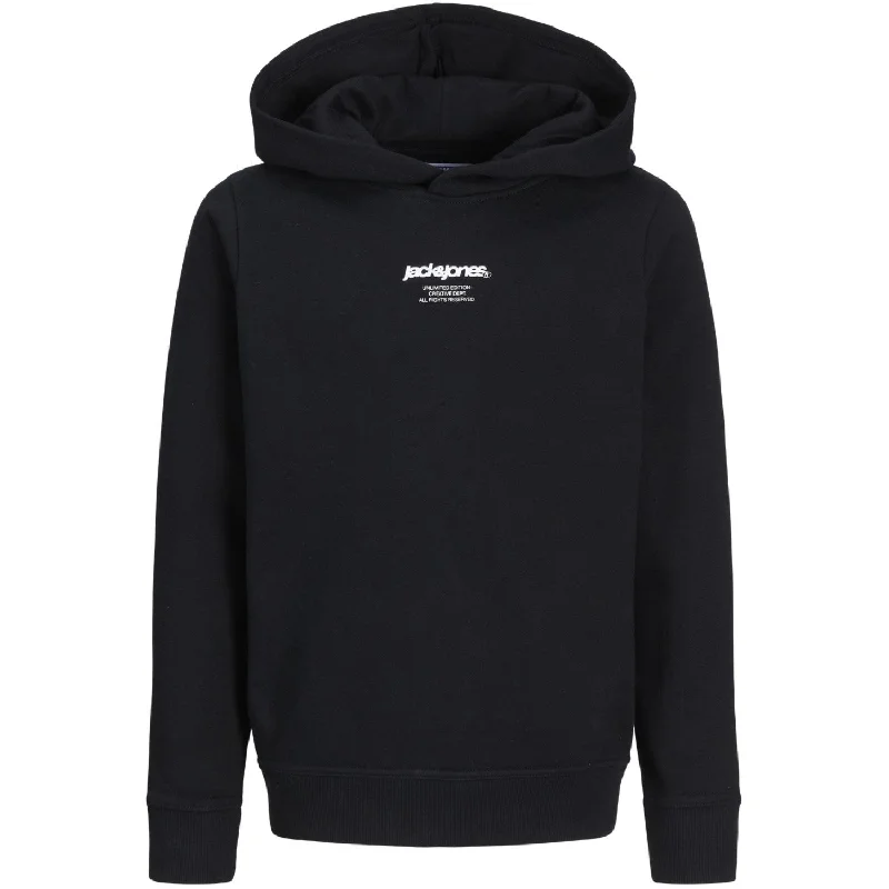 Cozy Street Style Jack & Jones Junior Black Tarmac Camo Back Print Hoodie