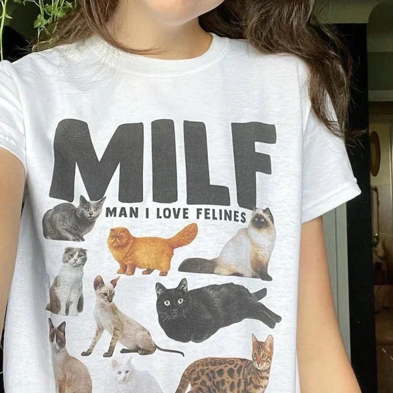 Relaxed Fashion Man I Love Felines Tee