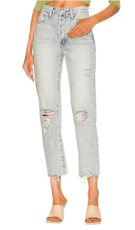 Versatile Comfort Wear Hysteria Ankle Pants In Blue Denim