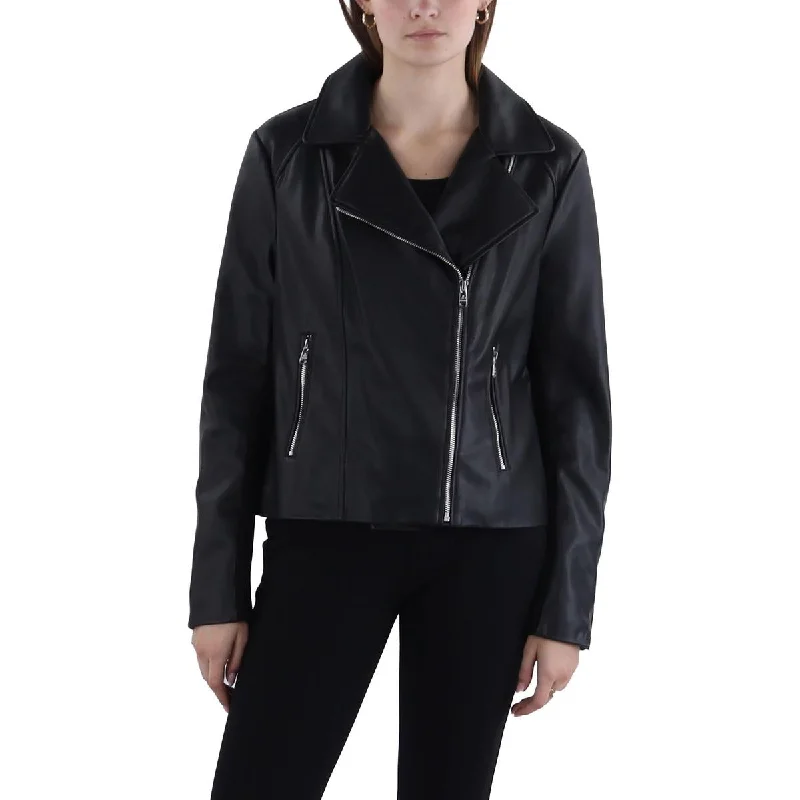 Casual Comfort Wear Sam Edelman Womens Faux Leather Short Motorcycle Jacket