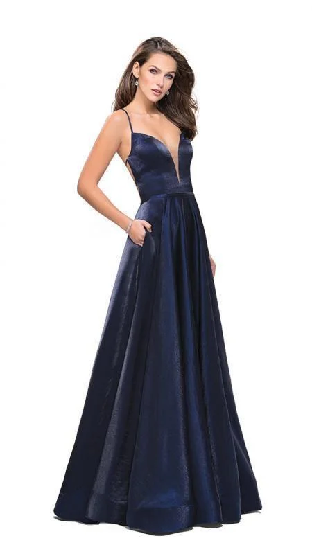 Weekend Comfort La Femme - 25670 Sleeveless Plunging Sweetheart Satin Gown