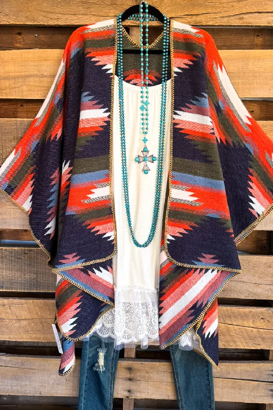 Cozy Fashion Trends Late Night Talks Poncho - Multi