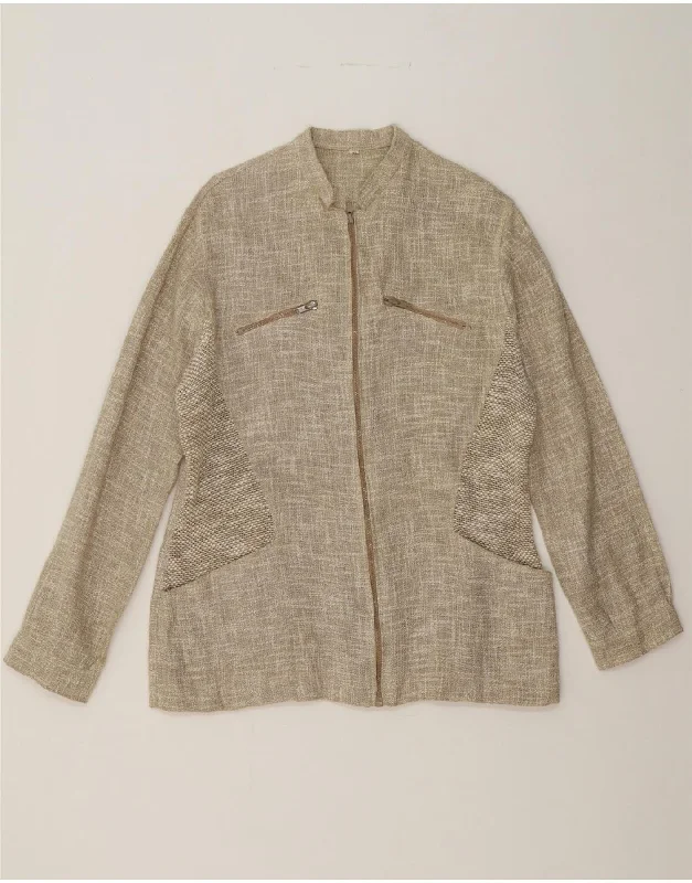 Everyday Outfits VINTAGE Womens Blazer Jacket IT 52 2XL Beige Cotton