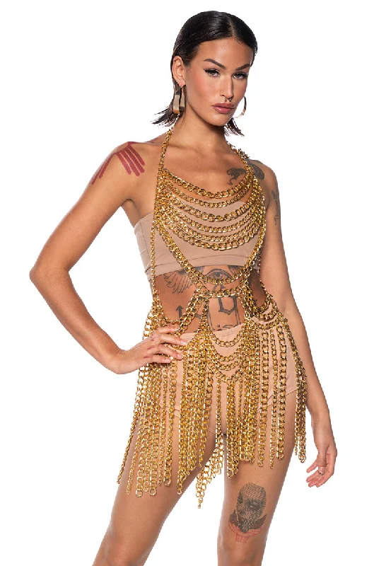 Breezy Comfort GOODBYE CHAIN ANGEL OVERLAY MAXI DRESS