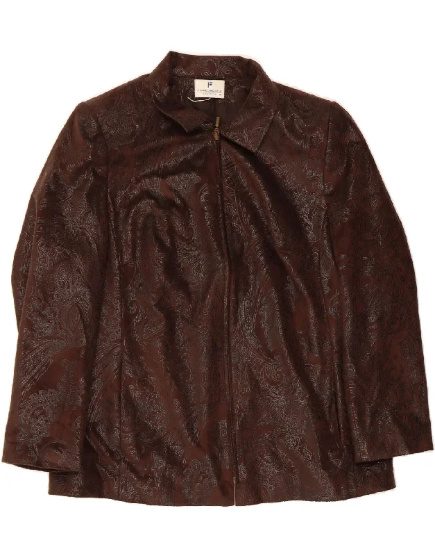 Simple Looks FRANKENWALDER Womens Blazer Jacket IT 46 Large Brown Paisley Polyester