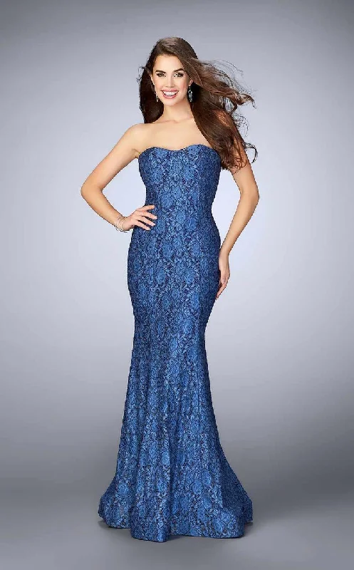 Classic Comfort La Femme - 23410 Strapless Sweetheart Floral Lace Mermaid Dress