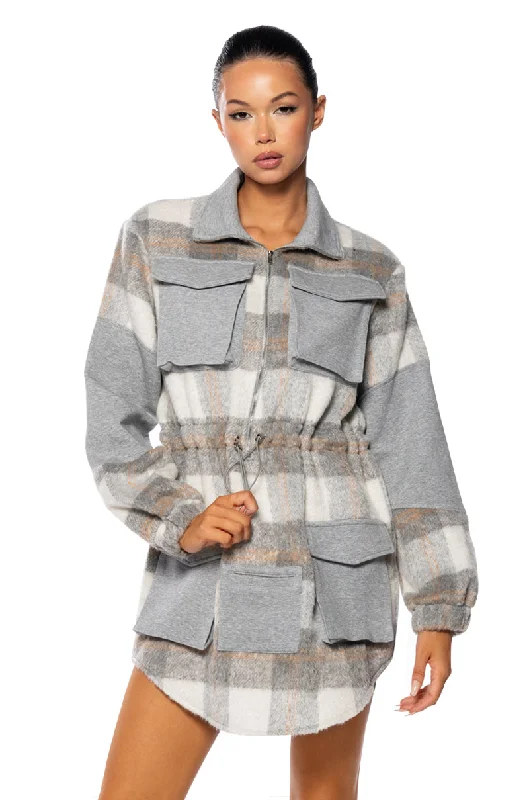 Smart Comfort Wear CUDDLE WEATHER PLAID MINI DRESS