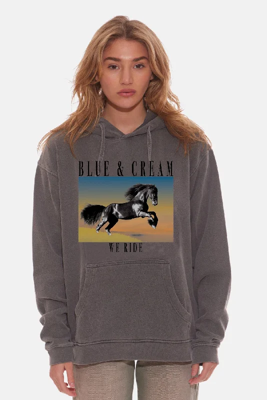 Cozy Fitting Women's We Ride Hoodie Vintage Black