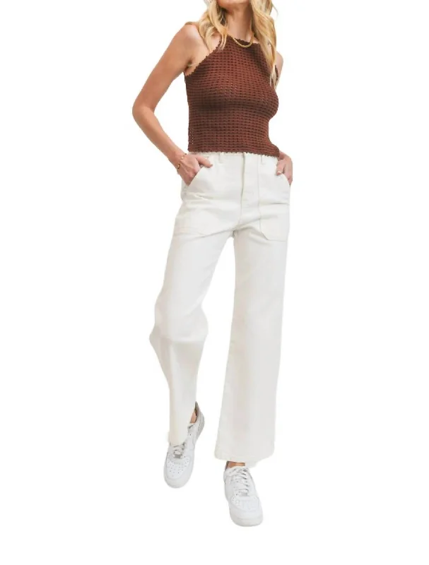 Comfortable Tops Carpenter Jeans In Off White