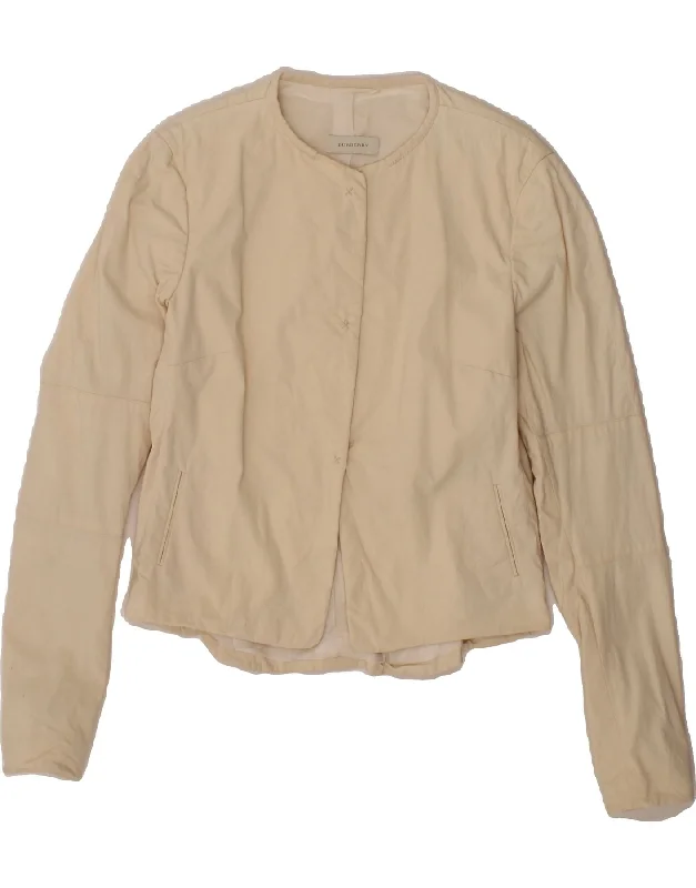Comfortable Tops BURBERRY Womens Blazer Jacket UK 14 Large Beige Cotton