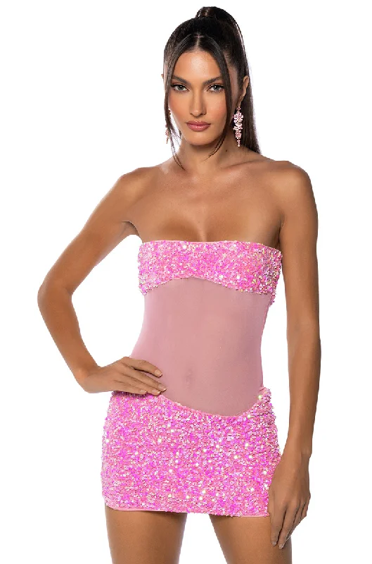 Cozy Apparel ENJOY THE VIEW MESH PANEL DRESS