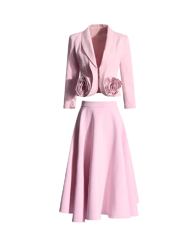 Cozy Chic Trends A&A Luxe Greta Elegant Two Piece Blazer & Skirt Set