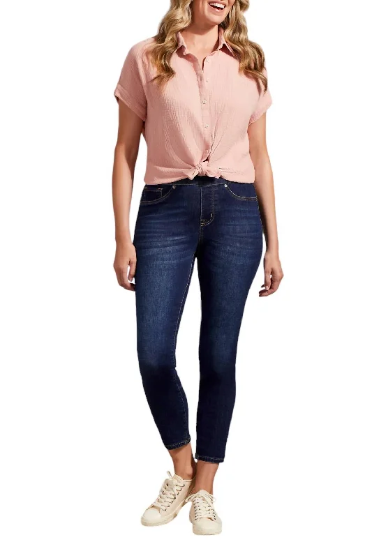 Sporty Comfort Audrey Pull On Jeans In Deep Ocean