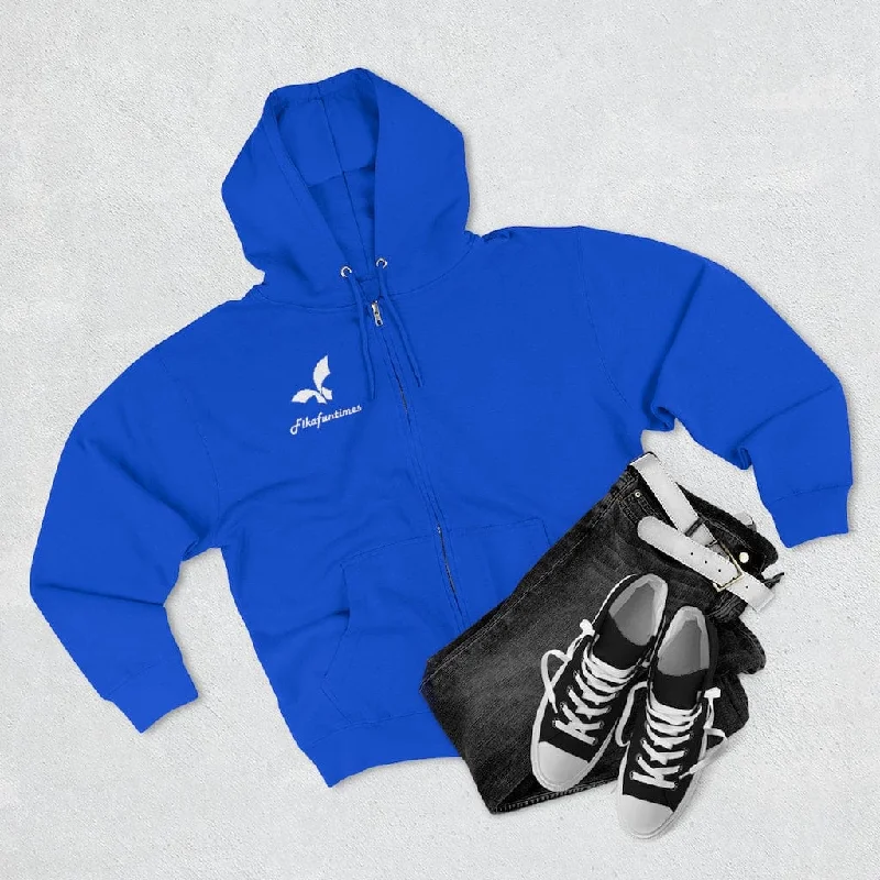 Casual Fit Unisex Zip Up Side Pocket Fikafuntimes Print Hoodie