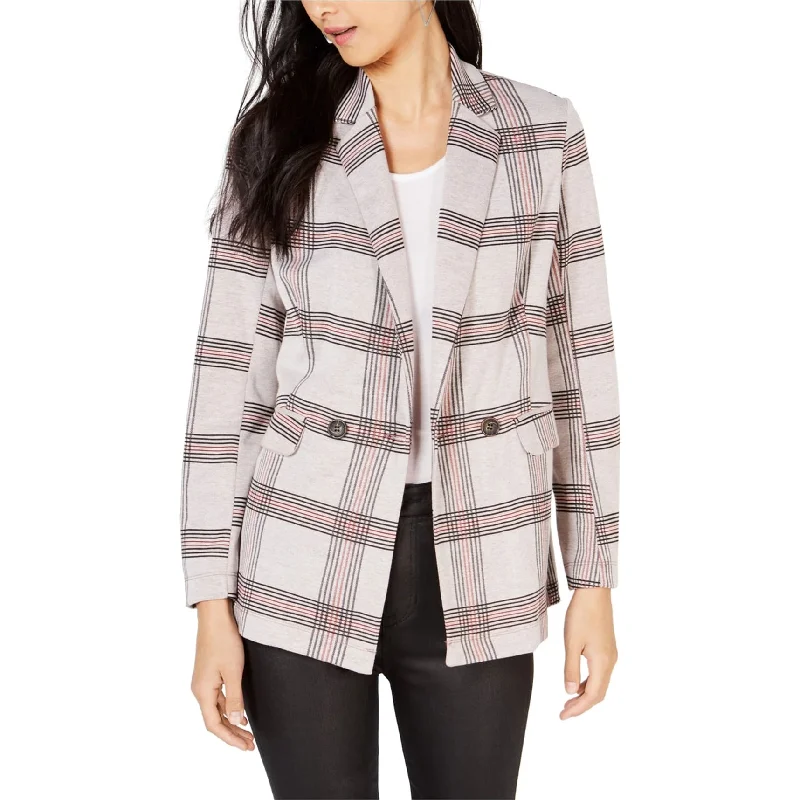 Elegant Wear Project 28 Womens Nyc Plaid Double Breasted Blazer Jacket