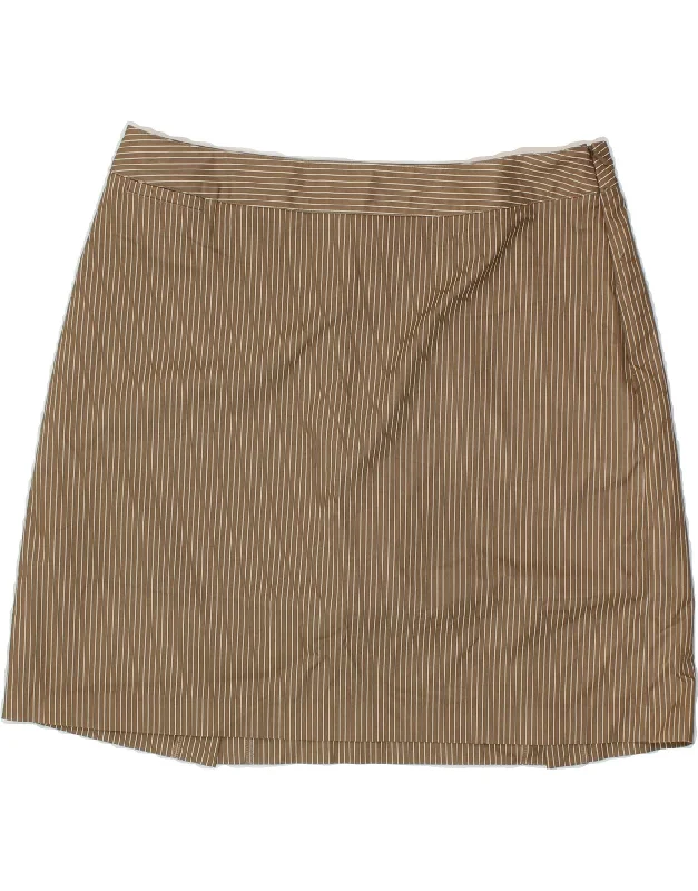 Comfortable Lifestyle ADIDAS Womens Climacool Skort UK 12 Medium Brown Pinstripe Polyester