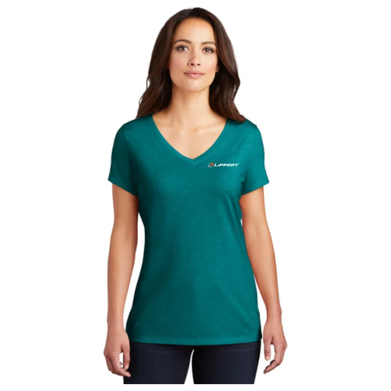 Light Comfort Ladies Softstyle V-Neck T-Shirt (Heathered Teal)