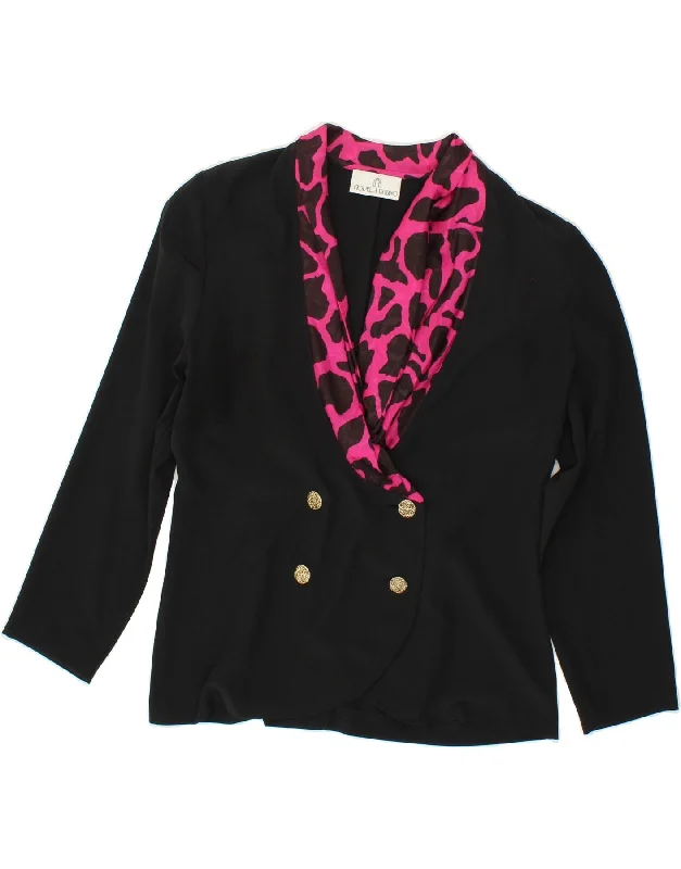 Warm Layers FIORELLA RUBINO Womens Blazer Jacket UK 12 Medium  Black Animal Print