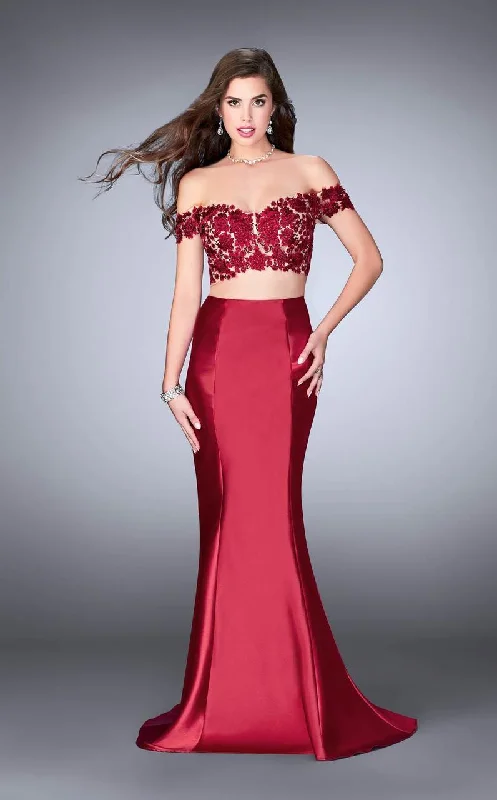 Effortless Outfits La Femme Gigi - 24413 Off-Shoulder Embroidered Long Evening Gown