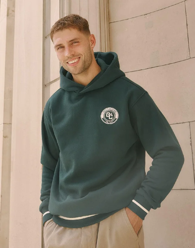 Casual Comfort Varsity Hoodie in Mountain Green