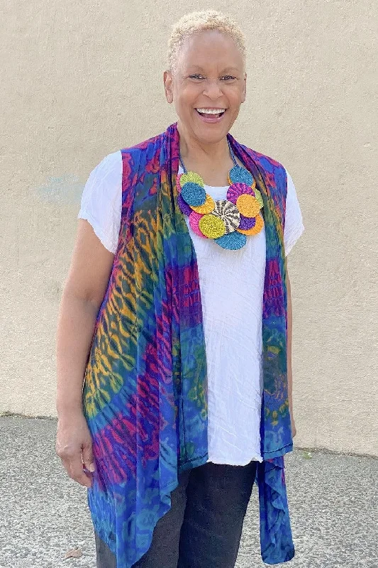 Warm Wear Cropped Tie Dye Vest