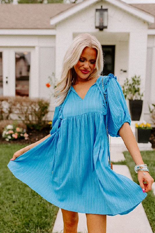 Comfy Pants Generate Joy Shift Dress In Ocean Blue