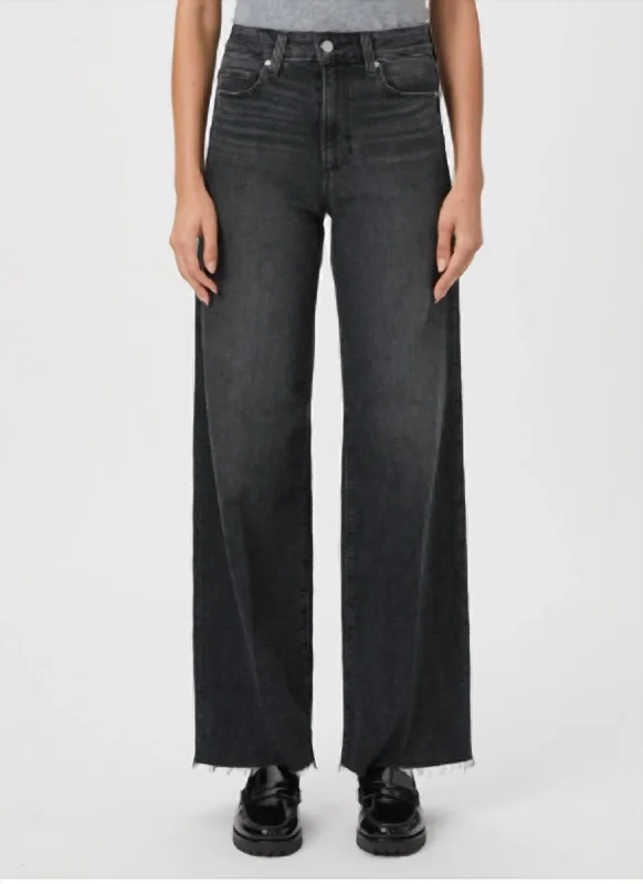 Comfortable Jeans Anessa 31" Wide Leg Jean In Viper Black Distressed