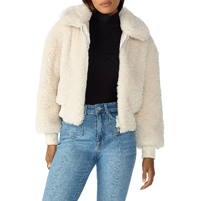 Easy Chic Sanctuary Womens Tori Short Cold Weather Faux Fur Coat