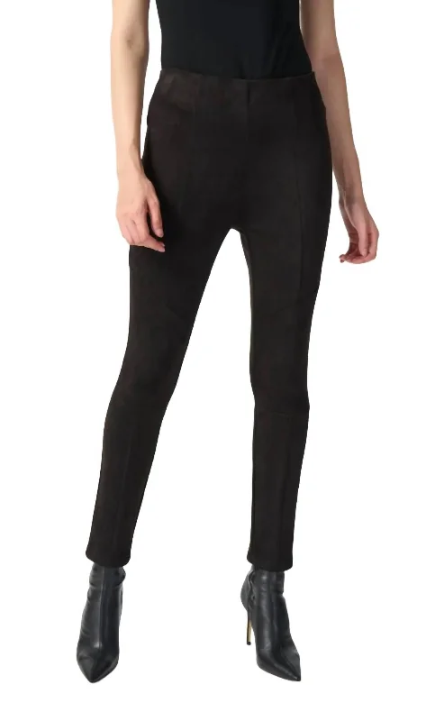 Casual Comfort Scuba Suede Leggings In Black