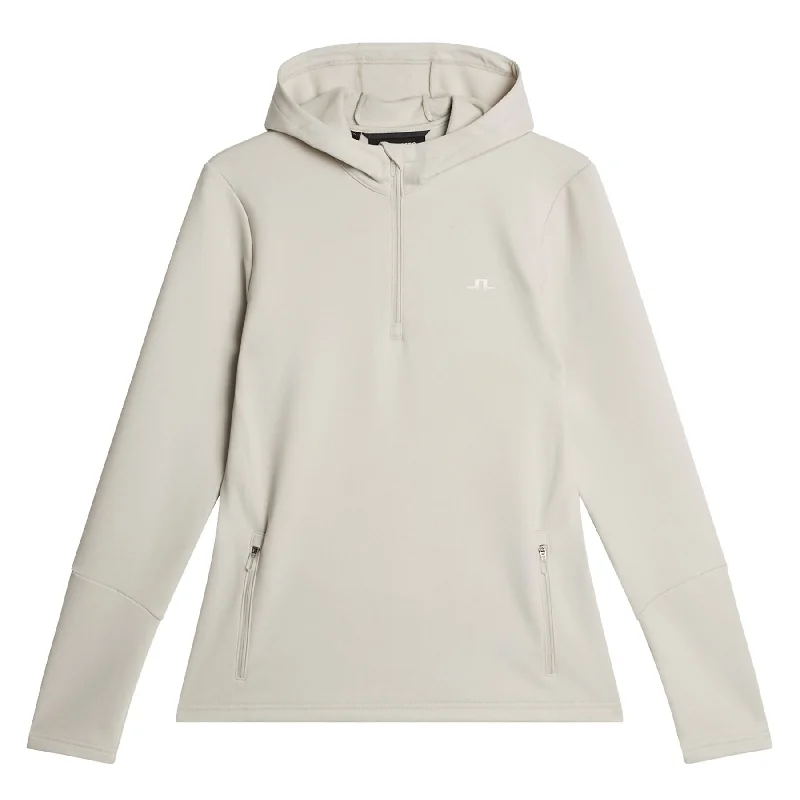 Comfortable Tops Womens Aerial Quarter Zip Hoodie Moonbeam - SS25