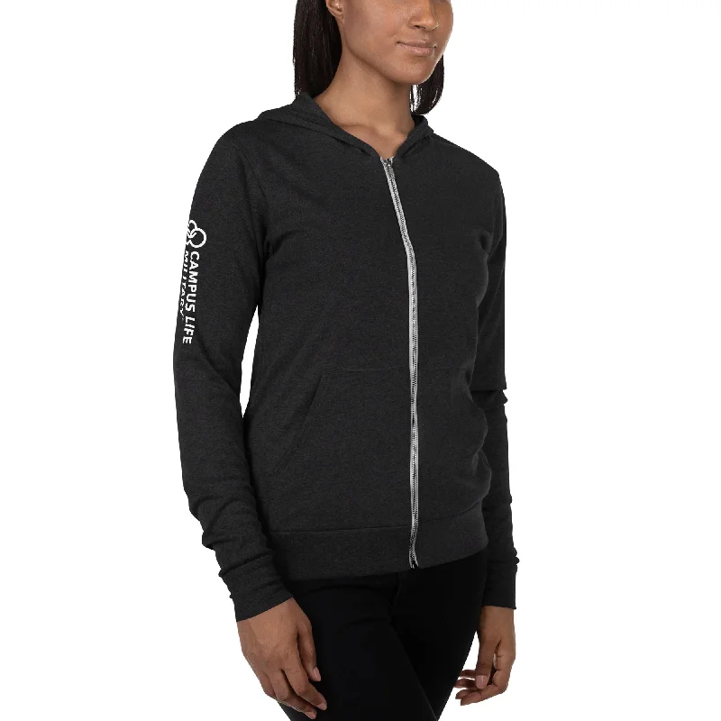 Cozy Footwear Campus Life Military Unisex zip hoodie