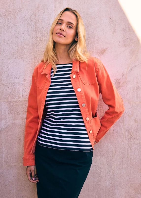 Layered Style ST TEA - Jacket in Cotton Canvas for Women (ORANGE)