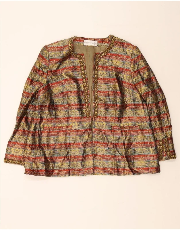 Warm Layers VINTAGE Womens Blazer Jacket UK 14 Large Multicoloured Floral