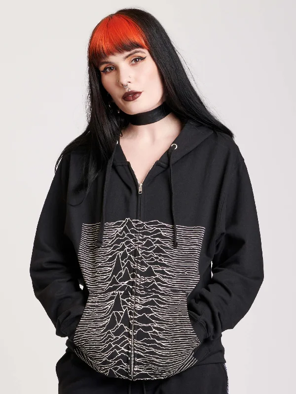 Elegant Casuals Joy Division Unknown Pleasures Zip Up Hoodie