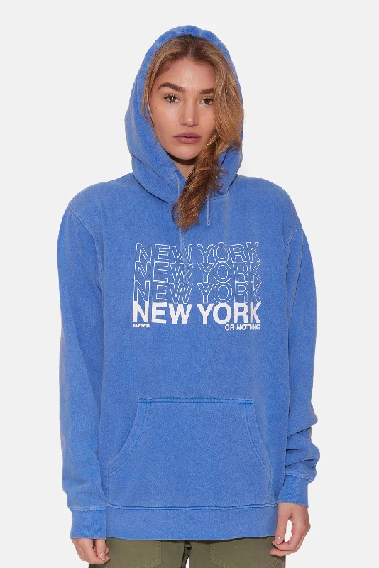 Soft Tops Women's NEW YORK or NOTHING Hoodie Royal