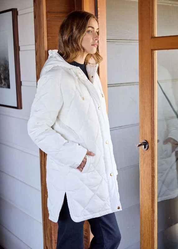 Relaxed Clothing ST IRINA - Quilted Hooded Puffer Jacket for Women (WINTER WHITE)