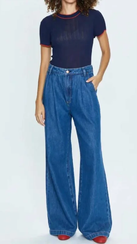 Cozy Fashion Trends Victoria High Rise Denim Trouser In Midnight Sun