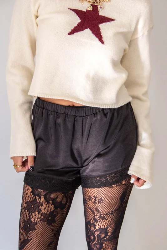 Weekend Comfort Wear Lacey Satin Shorts
