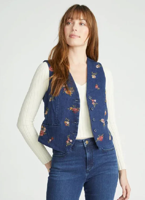 Comfortable Lounge Wear Driftwood Plantation Dark Denim Vest