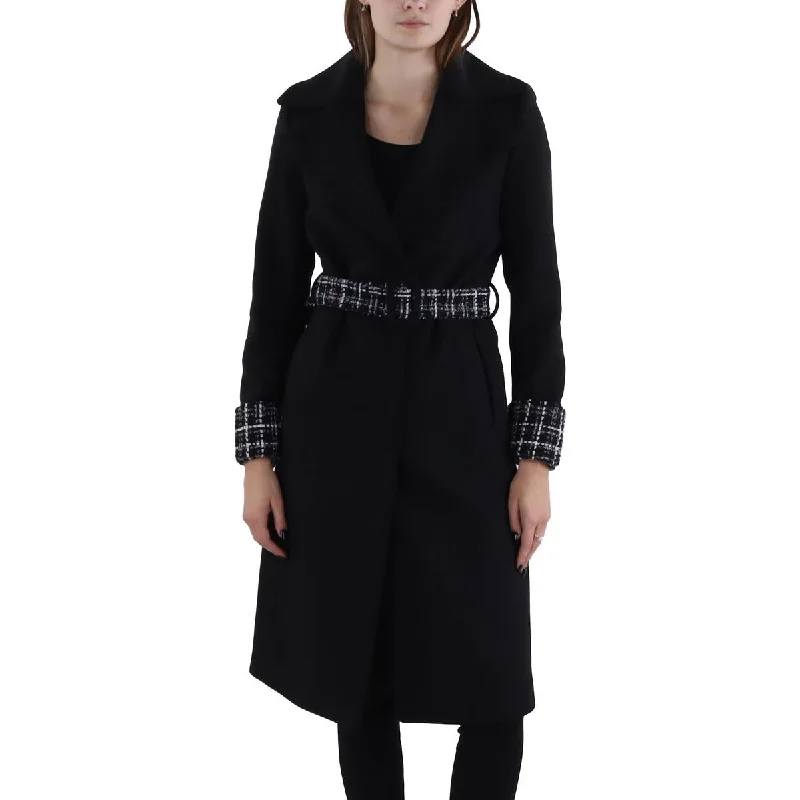 Smart Comfort Wear Tahari Womens Tia Wool Blend Belted Trench Coat