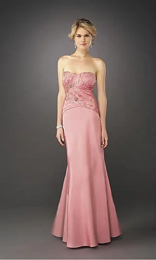 Stylish Jackets La Femme - 12221 Ruche-Textured Semi-Sweetheart Evening Gown