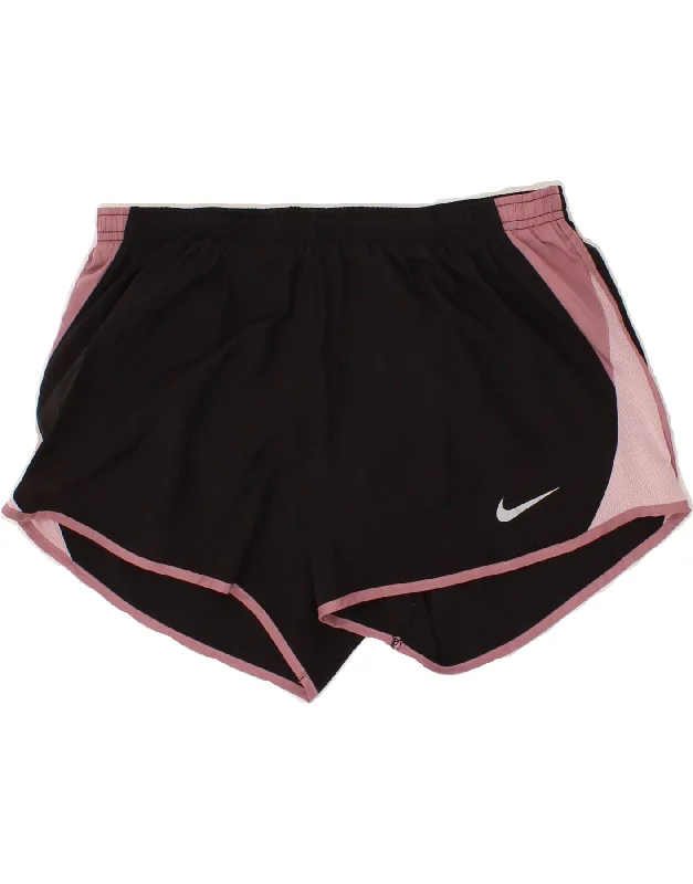 Everyday Outfits NIKE Womens Dri Fit Sport Shorts UK 16 Large  Black Colourblock Polyester