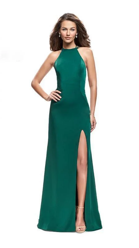 Trendy Looks La Femme - 25439 Intricate Lattice Strapped High Halter Gown