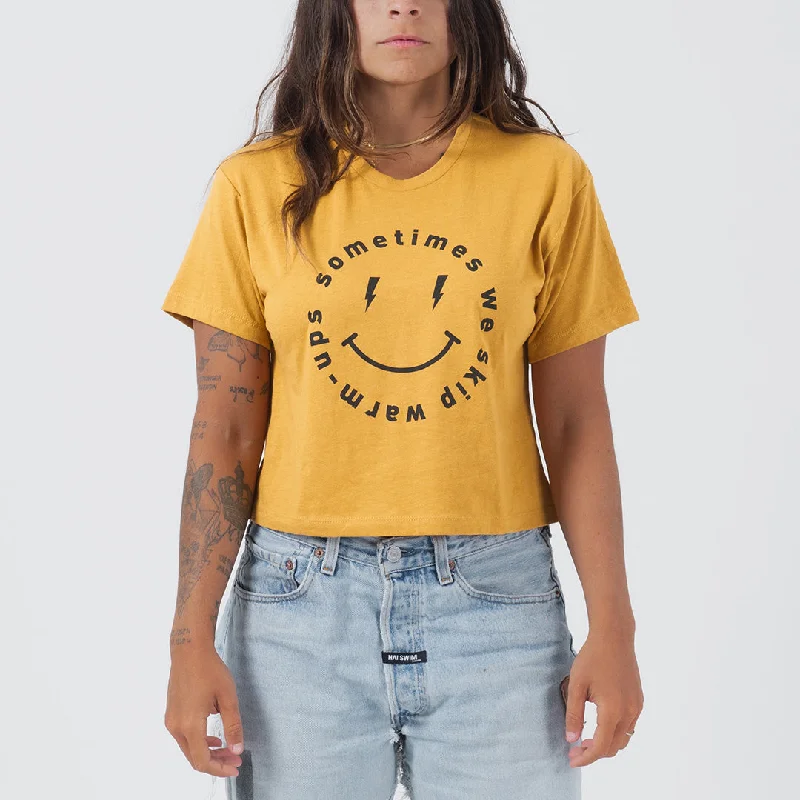 Relaxed Clothing Choke Republic Skip Warm Ups Crop Women's Tee