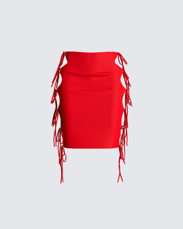 Sporty Wear Anastasia Red Cutout Skirt