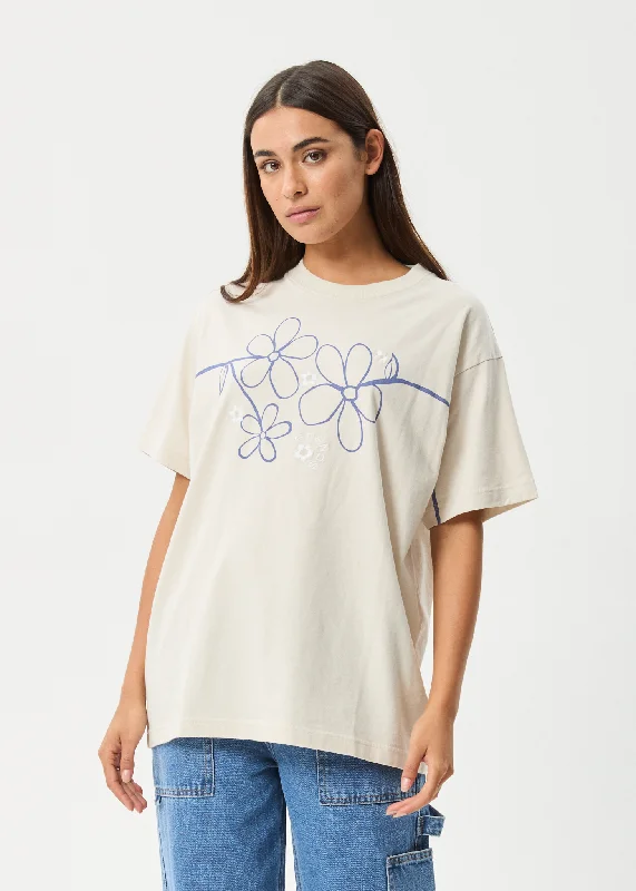 Modern Chic AFENDS Womens Tranquil - Oversized T-Shirt - Moonbeam